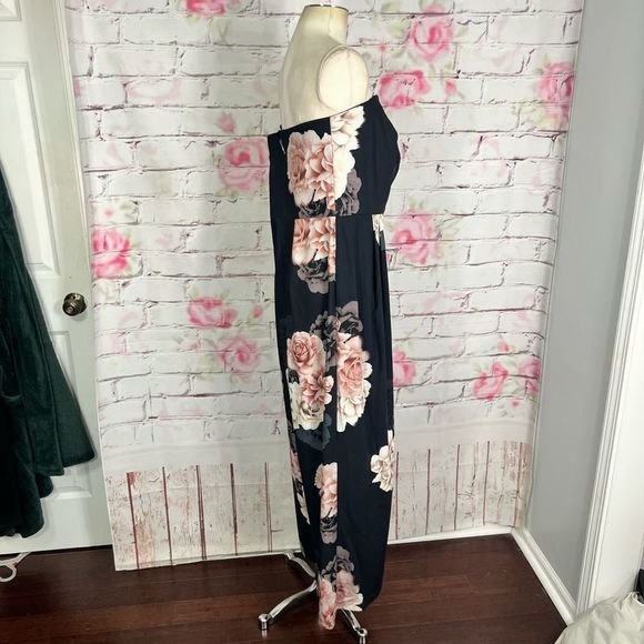 City Chic strapless floral wide leg jumpsuit - Picture 9 of 15